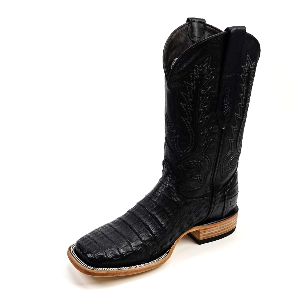 Rhodes Caiman Belly Boots - Navy Blue - Square Toe (LM10)