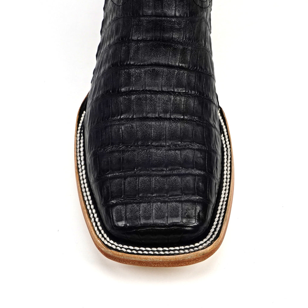 Rhodes Caiman Belly Boots - Navy Blue - Square Toe (LM10)