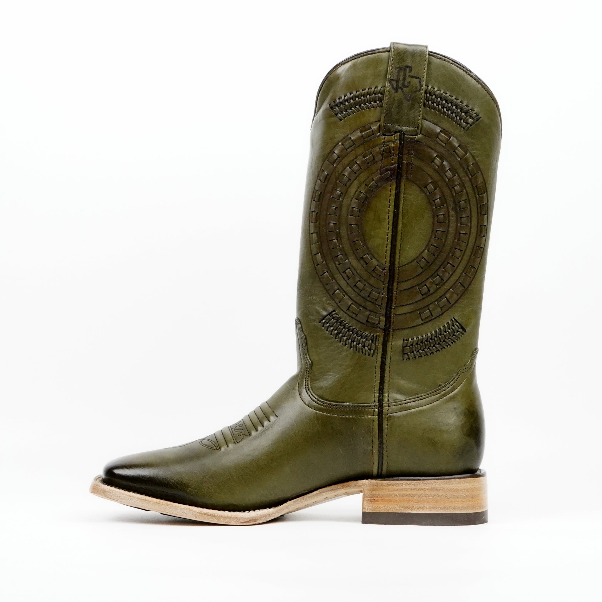 Botas Cowboy Cleyton Olive - Punta Cuadrada (E944)