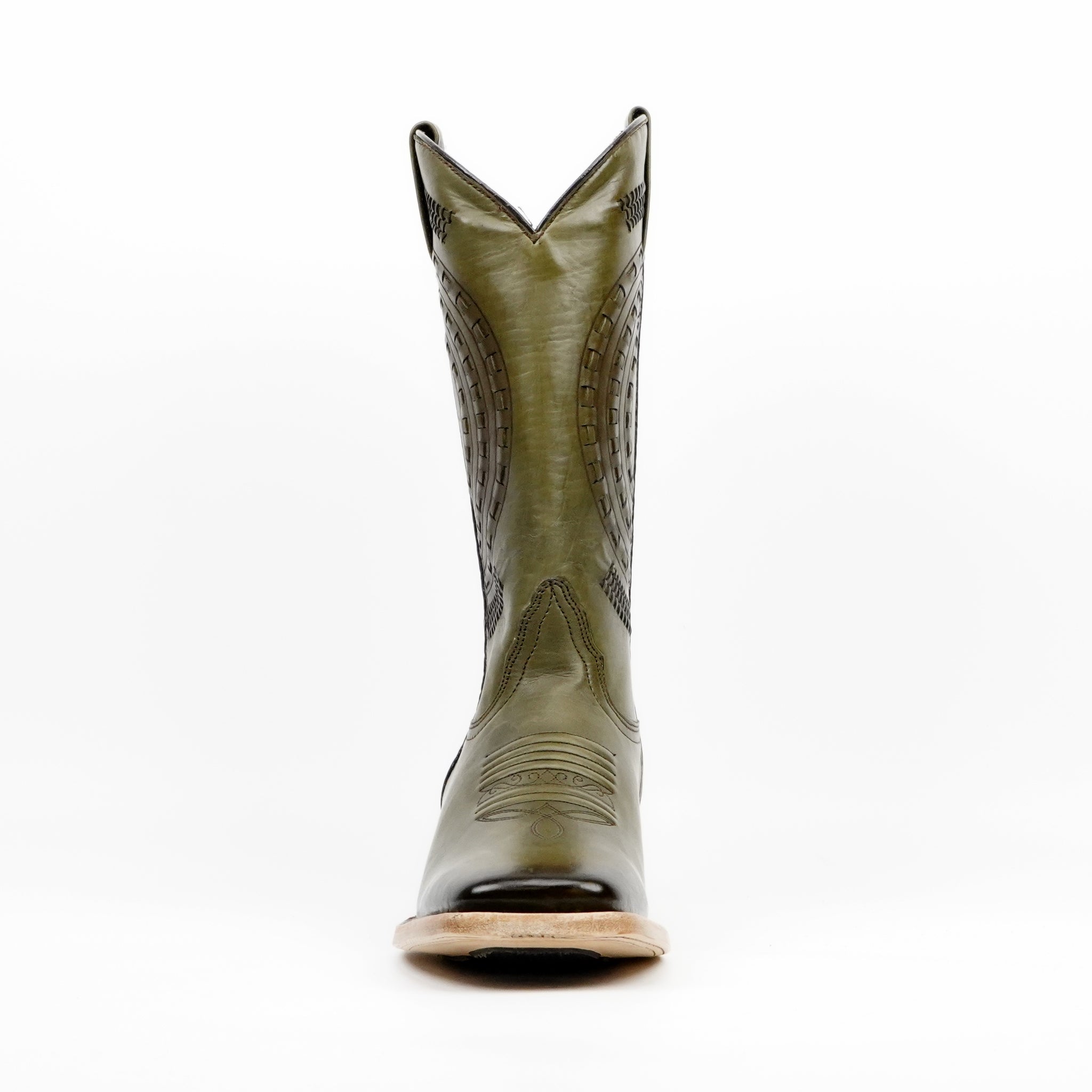 Botas Cowboy Cleyton Olive - Punta Cuadrada (E944)