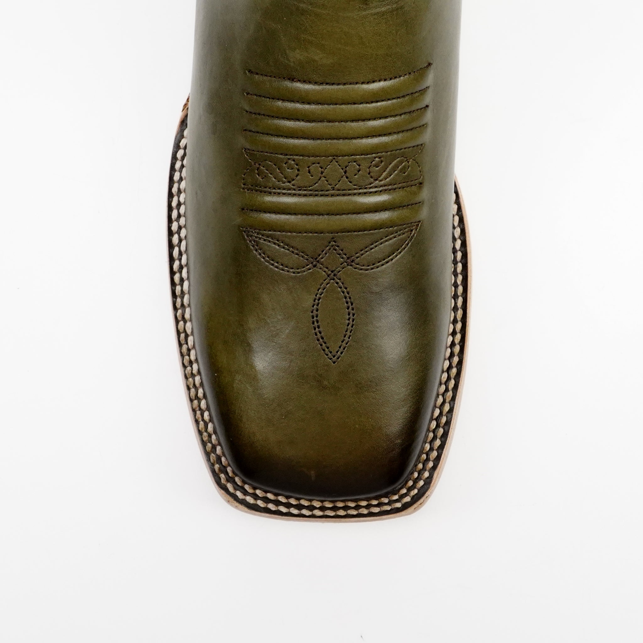Botas Cowboy Cleyton Olive - Punta Cuadrada (E944)