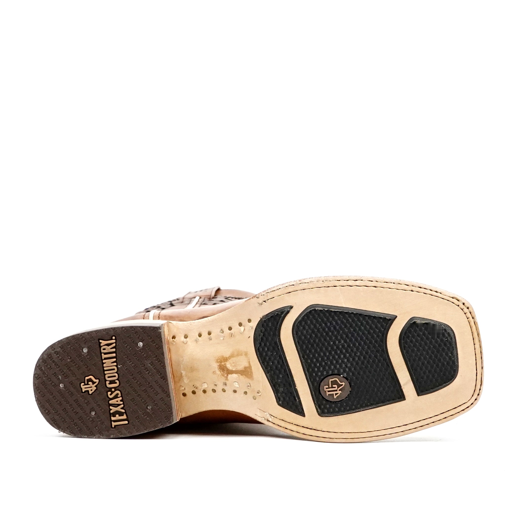 Botas de cowboy Clayton Tobacco - Punta cuadrada (E944)