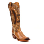 Priscila Cleyton Tobacco Cowgirl Boot - Tall Shaft - Snip Toe (E871)