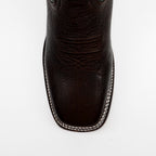 Shrunken Calf Cowboy Boots - Chocolate - Square Toe (TS083)