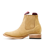 Nubuck Tan Ankle Boots - Square Toe (E1200)