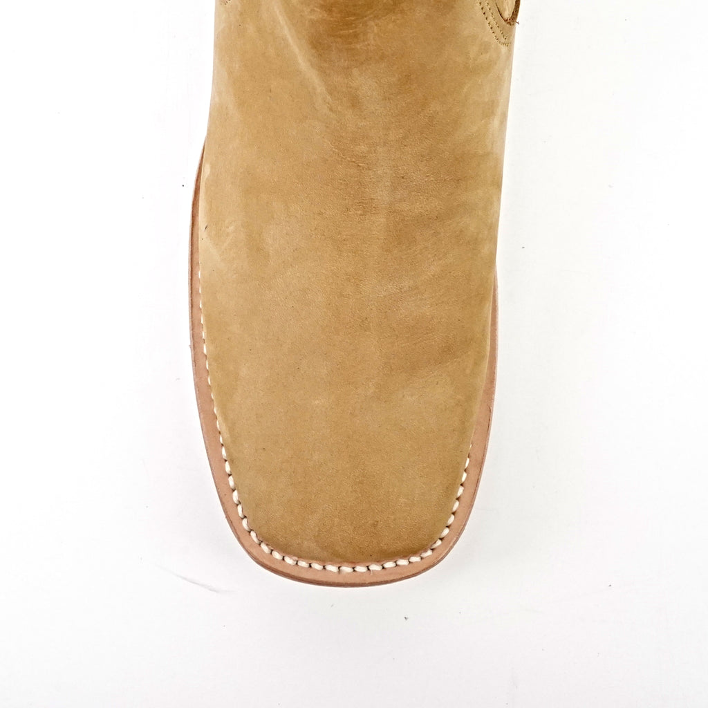 Nubuck Tan Ankle Boots - Square Toe (E1200)