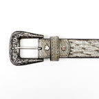 Cinturón exótico de avestruz (pluma completa) - Marrón empolvado (C-028)