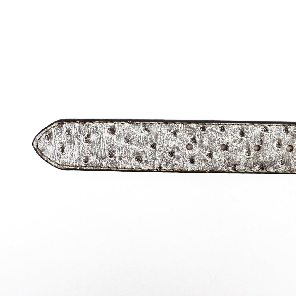 Cinturón exótico de avestruz (pluma completa) - Marrón empolvado (C-028)