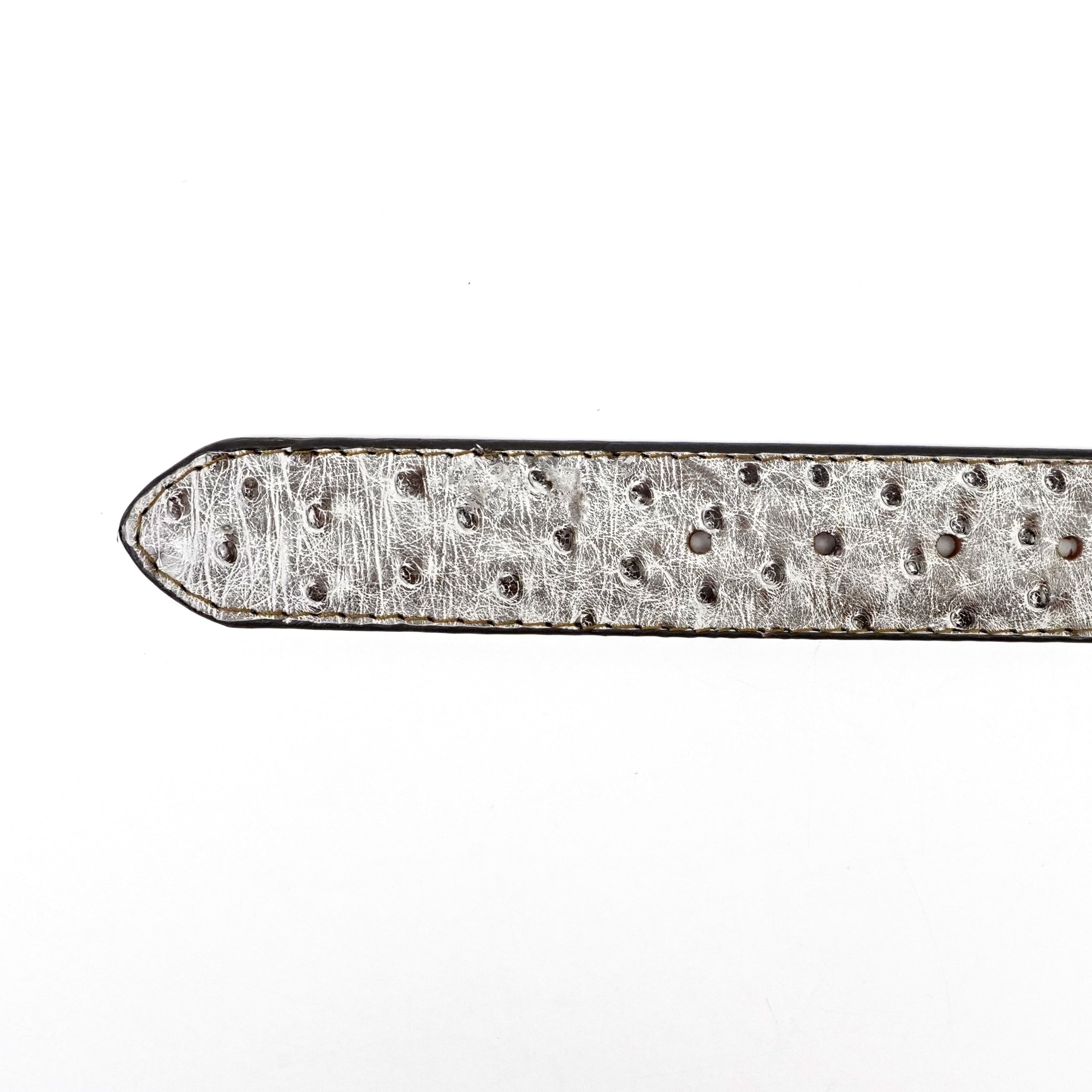 Cinturón exótico de avestruz (pluma completa) - Marrón empolvado (C-028)