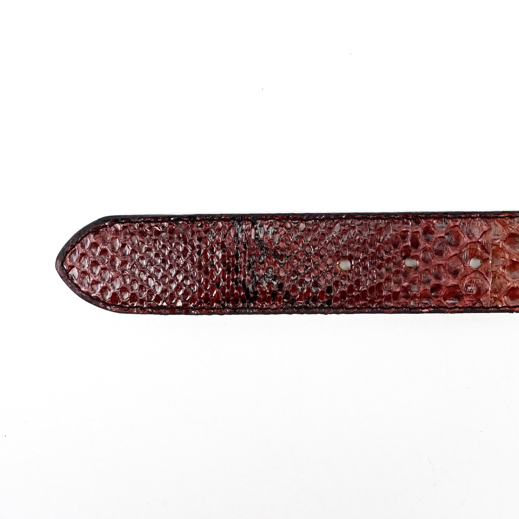 Cinturón exótico de pitón de piel entera - Rojo (C-028)