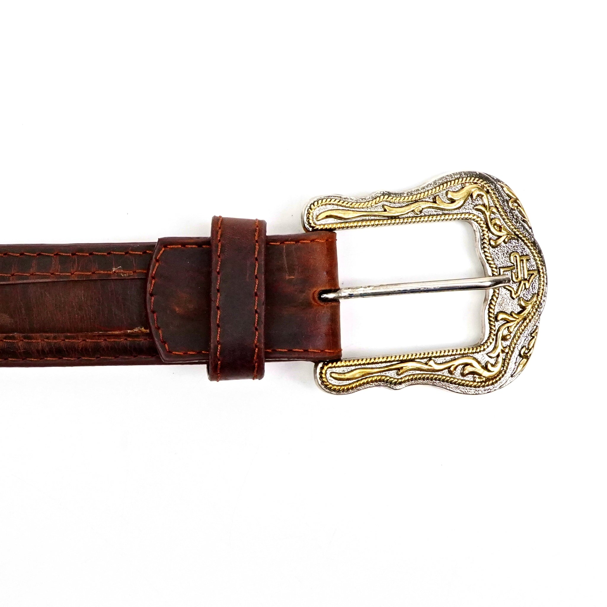 Distressed Mocha Leather Belt (C-V4601)