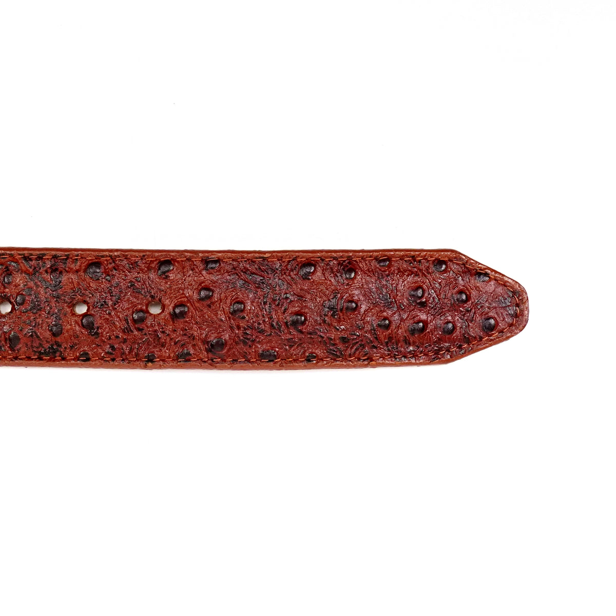 Cinturón de piel de avestruz en relieve - Cognac (C-IMI)