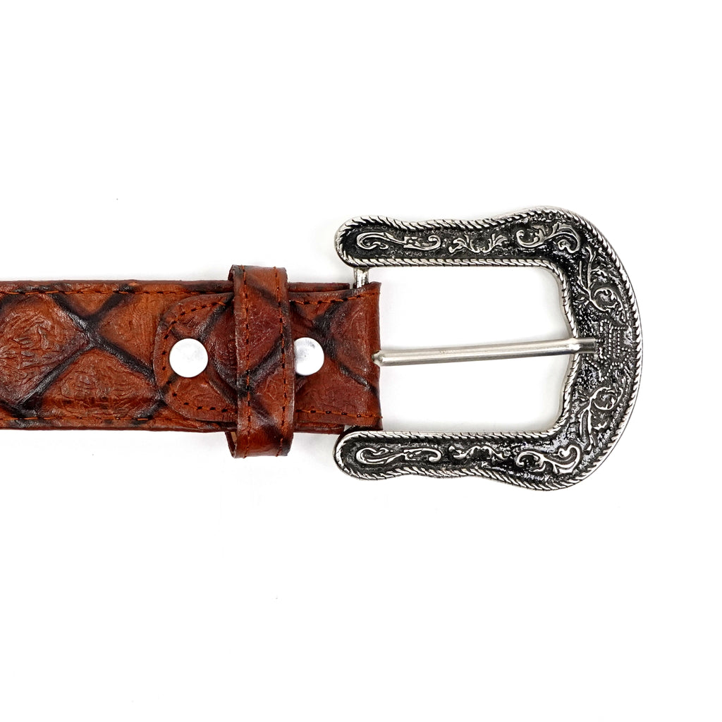 Pirarucú Estampado Coñac - Hebilla Tejana