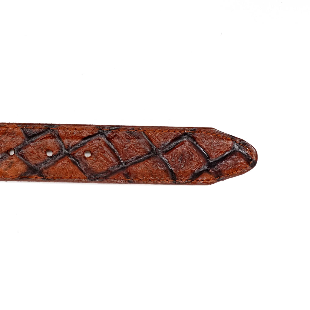 Pirarucú Estampado Coñac - Hebilla Tejana