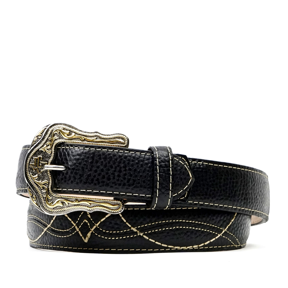 Cheyenne Black Leather Belt (C-V4301)