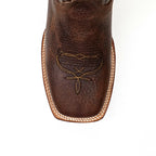 Cheyenne Choco Leather Boots (Youth) - Square Toe (E29)