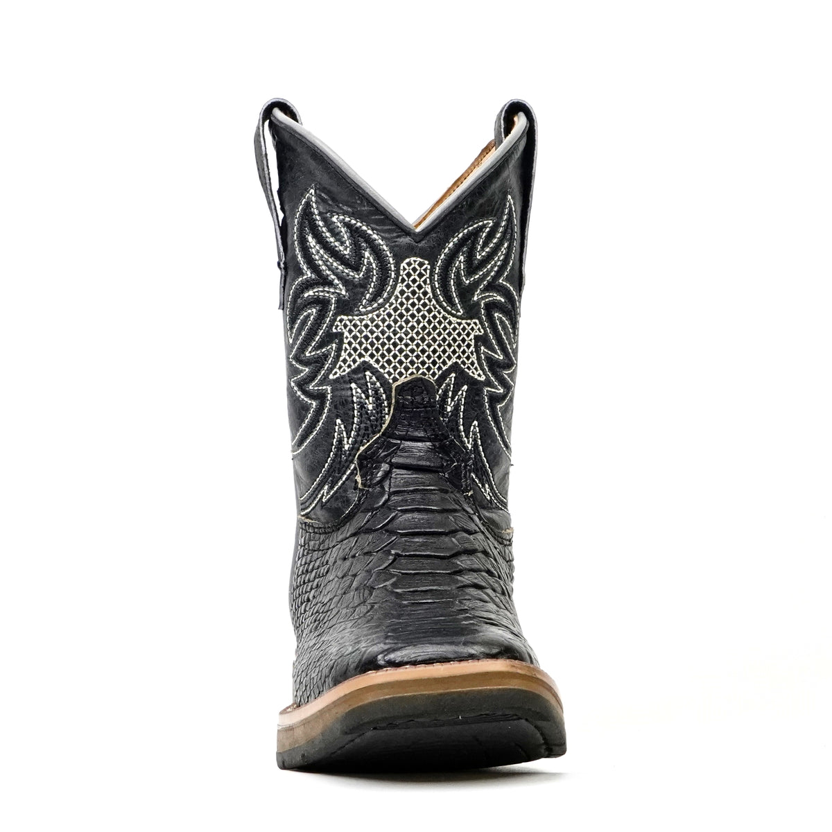 Maurich - Botas de pitón para niños - Negras - Punta cuadrada