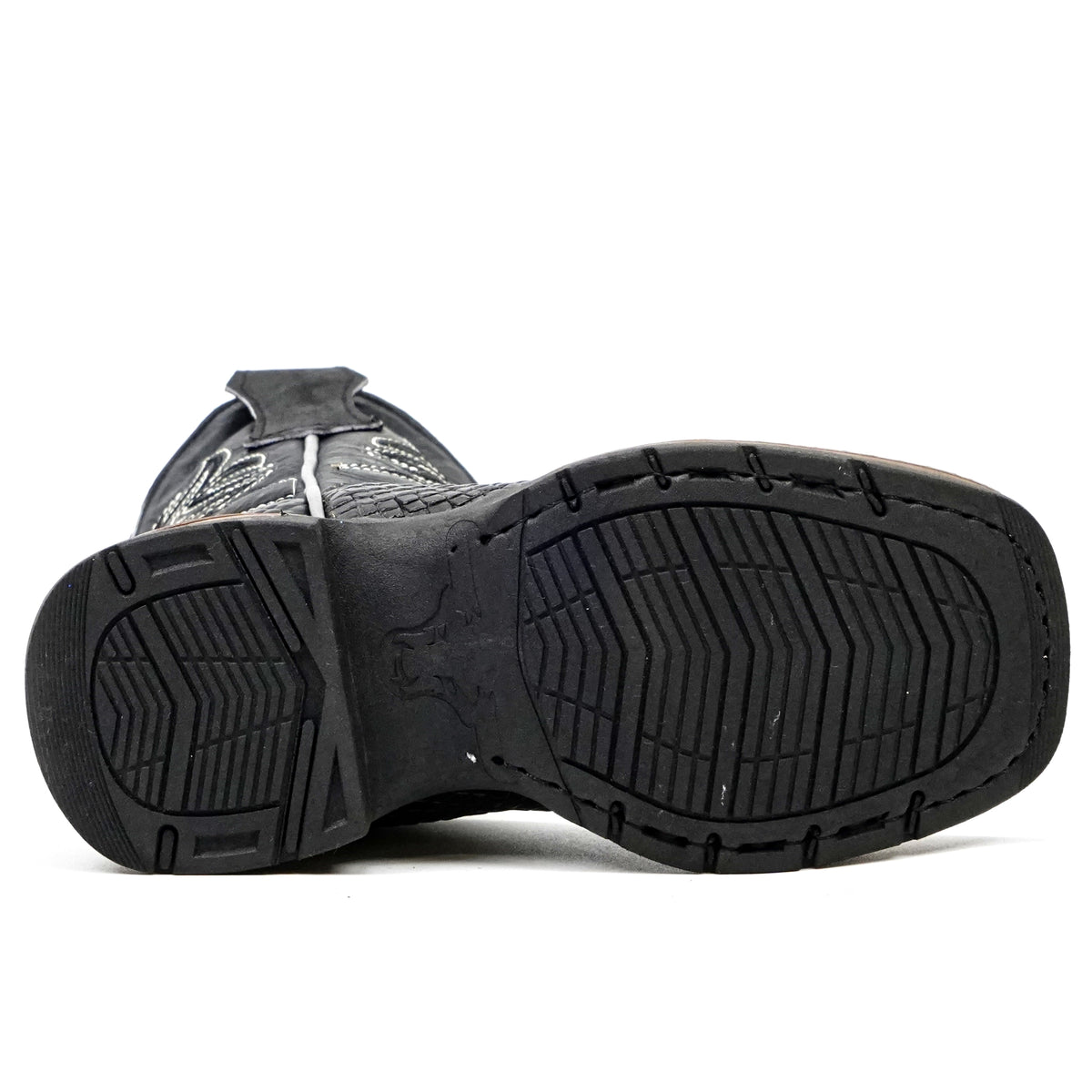 Maurich - Botas de pitón para niños - Negras - Punta cuadrada