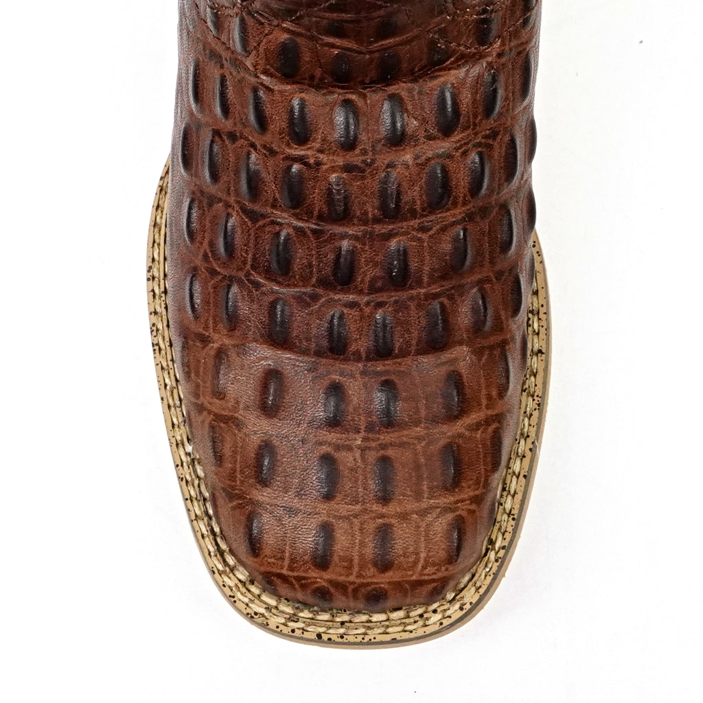 Kids Crocodile Choco Boots - Embossed Leather - Square Toe (K10-1)