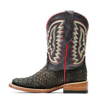 Kids Python Boots - Dark Matte Gray - Square Toe