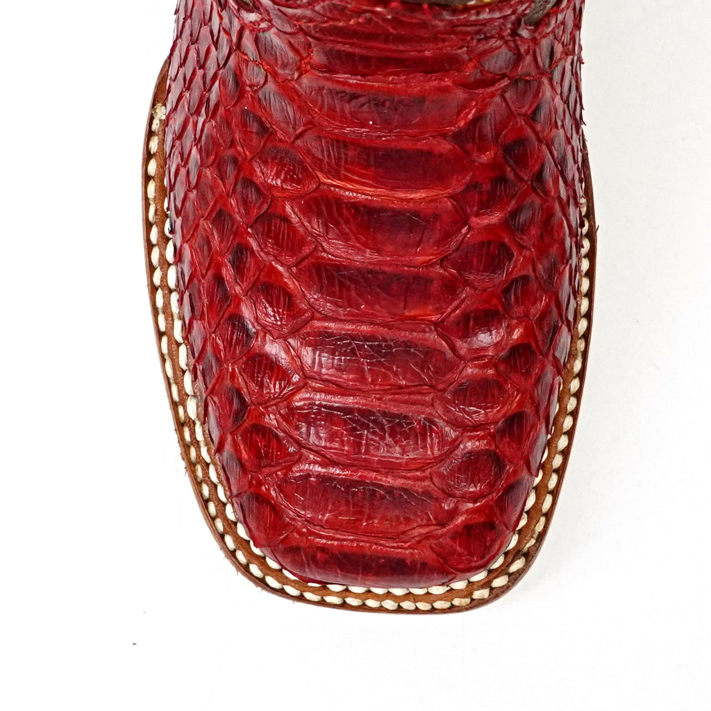 Botas Python para niños - Rojo - Punta cuadrada (eje de tabaco de Nigeria)