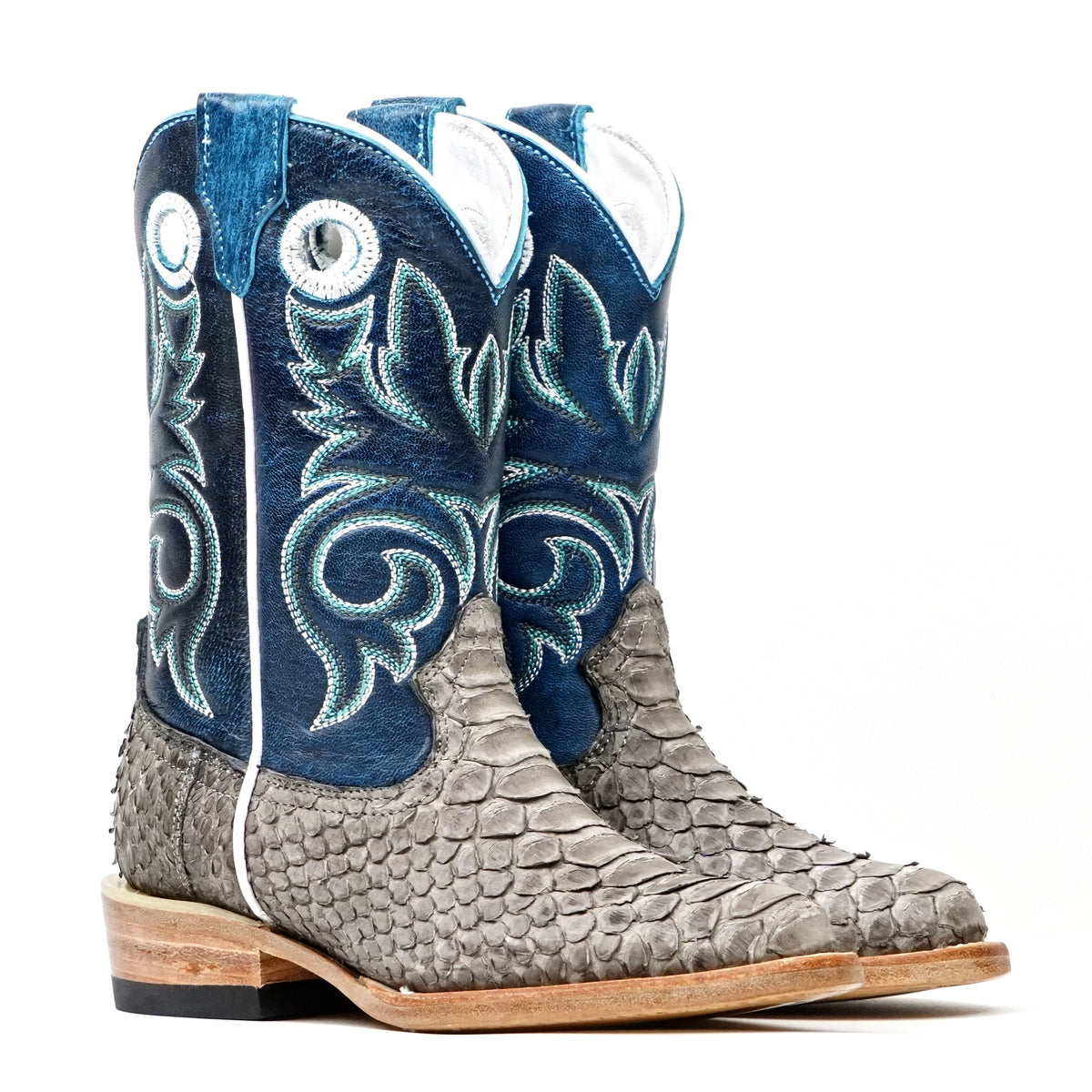 Kids Python Boots - Matte Gray - Roper Toe