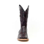 Botas Rhodes de cola de cocodrilo del Nilo - Cereza negra - Punta cuadrada (LM10)