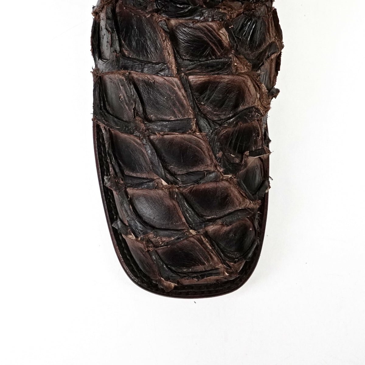 Connor Platinum Pirarucu Fish Boots - Tobacco - Square Toe