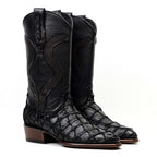 Platinum Connor Pirarucu Fish Boots - Black - Roper Toe