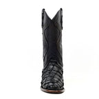 Platinum Connor Pirarucu Fish Boots - Black - Roper Toe