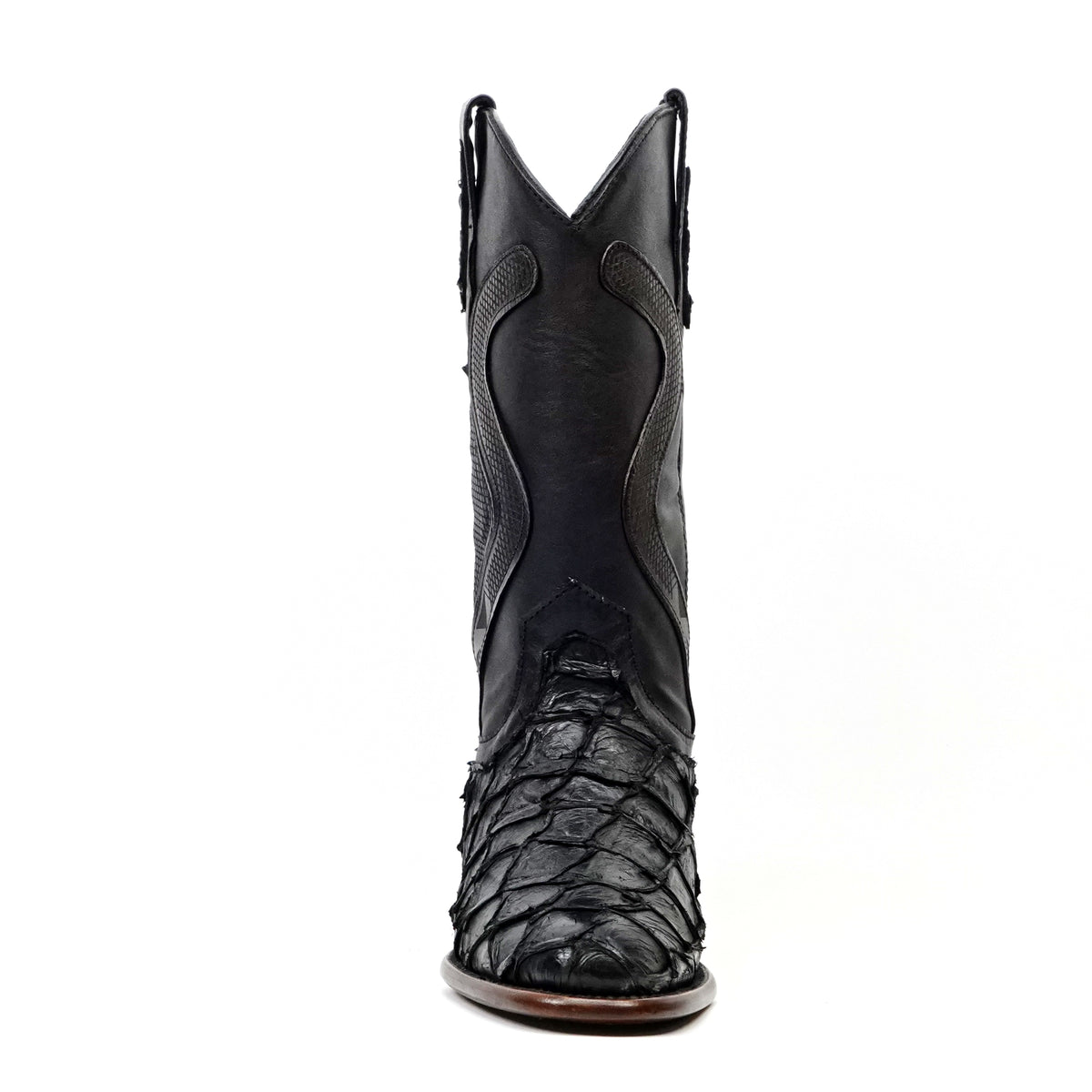 Platinum Connor Pirarucu Fish Boots - Black - Roper Toe
