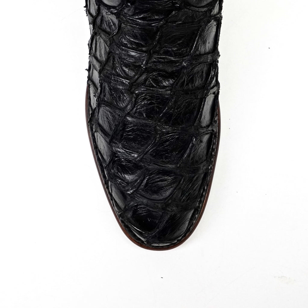 Platinum Connor Pirarucu Fish Boots - Black - Roper Toe