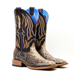 Braxton Python Boots - Taupe Natural - Square Toe