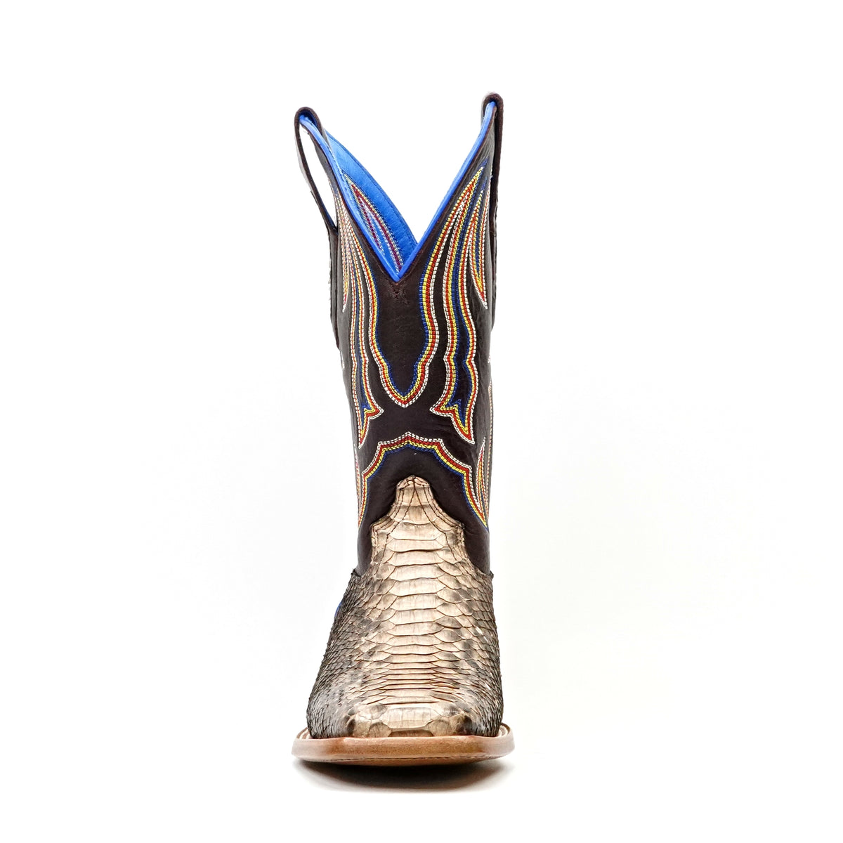Braxton Python Boots - Taupe Natural - Square Toe