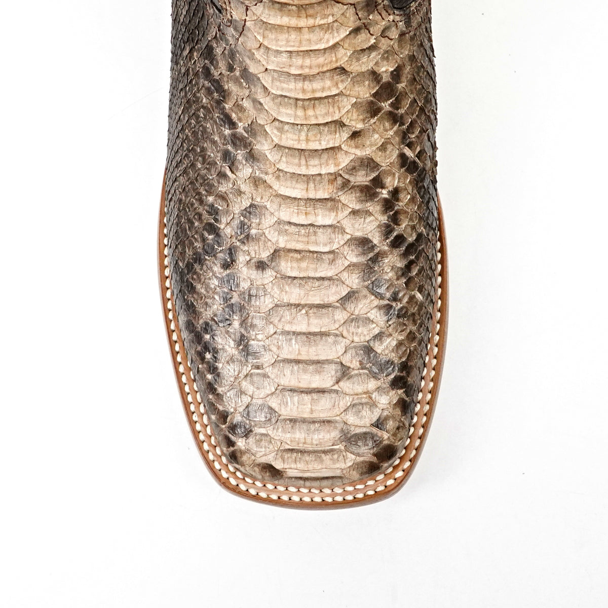Braxton Python Boots - Taupe Natural - Square Toe