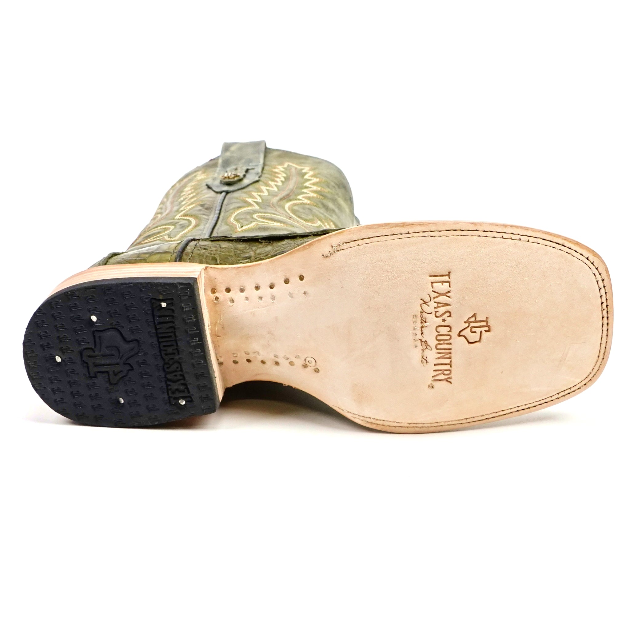 Botas Rhodes Caiman Belly - Agave - Punta Cuadrada (LM10)