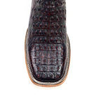 Rhodes Nile Crocodile Hornback Boots - Black Cherry - Square Toe (LM10)