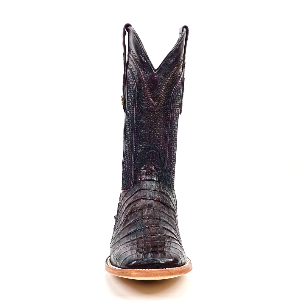 Botas Rhodes Caiman Belly - Cereza Negra - Punta Cuadrada (LM10)
