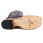 Botas Rhodes Caiman Belly - Cereza Negra - Punta Cuadrada (LM10)