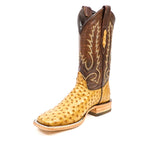 Austin Ostrich Boots - Fawn - Square Toe (AV20)