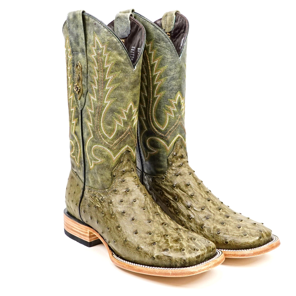 Botas Austin Ostrich - Agave - Punta Cuadrada (AV20)