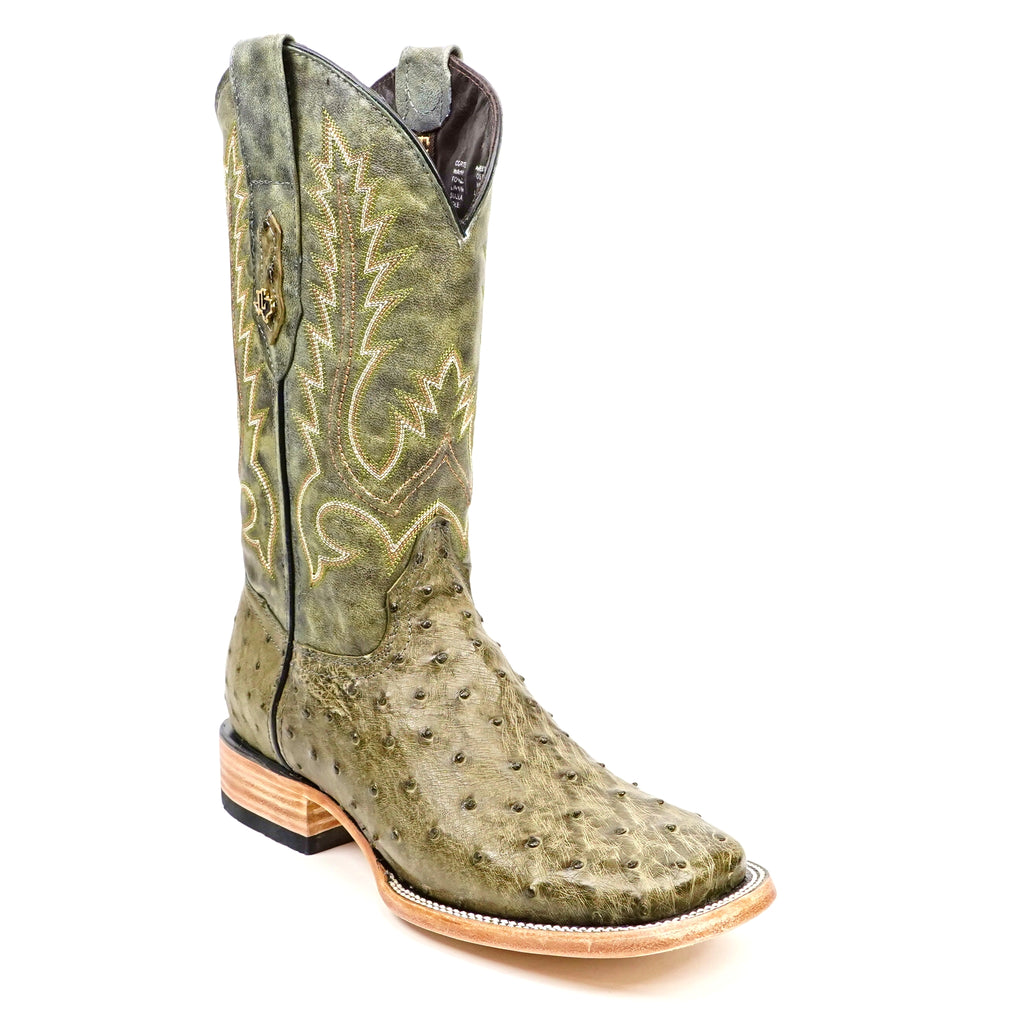 Botas Austin Ostrich - Agave - Punta Cuadrada (AV20)