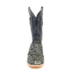 Botas Connor de Piel de Pirarucú - Gris Oscuro - Punta Cuadrada (PZ60)