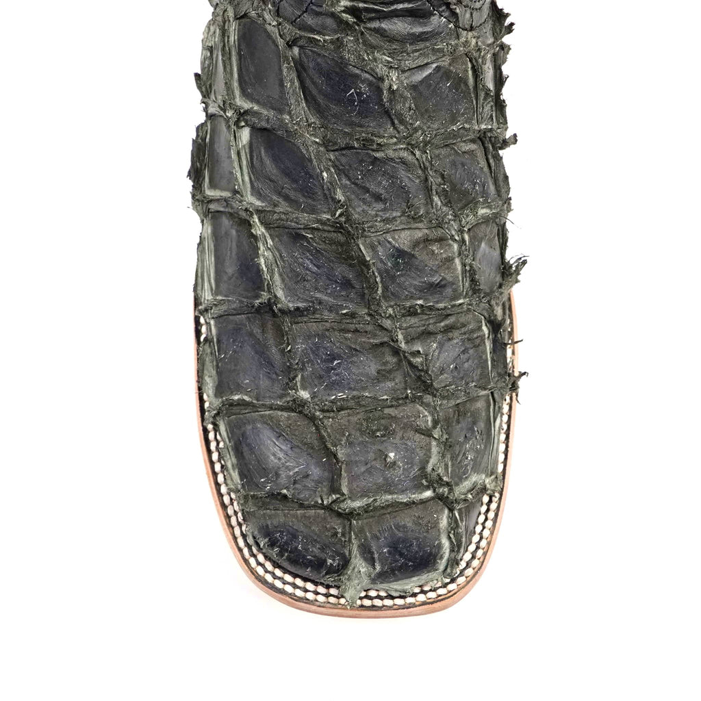 Botas Connor de Piel de Pirarucú - Gris Oscuro - Punta Cuadrada (PZ60)