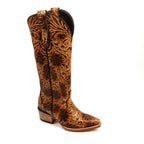 Chiseled Tan Cowgirl Boots - Tall Shaft - Snip Toe (E866)