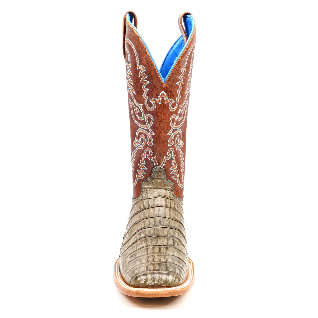 Ranger Caiman Belly Boots - Gray - Square Toe