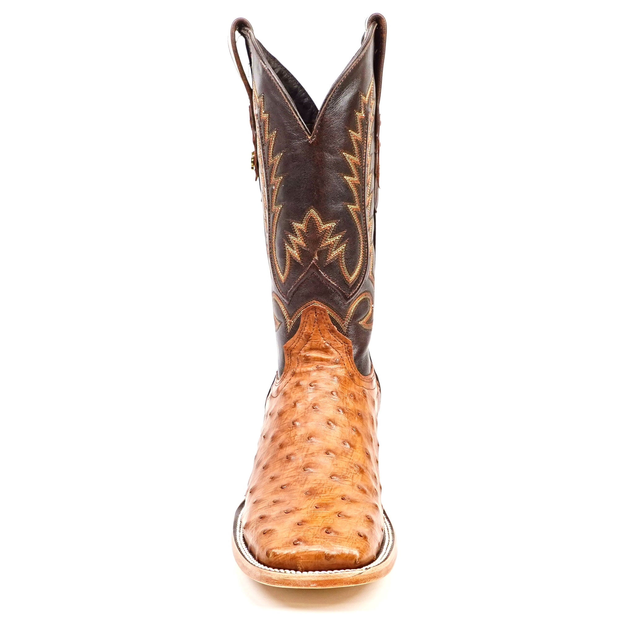 Austin Ostrich Boots- Light Brandy - Square Toe (AV20)