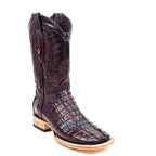 Botas Rhodes de cola de cocodrilo del Nilo - Cereza negra - Punta cuadrada (LM10)