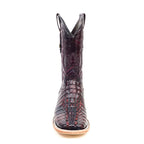 Botas Rhodes de cola de cocodrilo del Nilo - Cereza negra - Punta cuadrada (LM10)