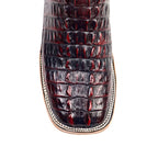 Botas Rhodes de cola de cocodrilo del Nilo - Cereza negra - Punta cuadrada (LM10)